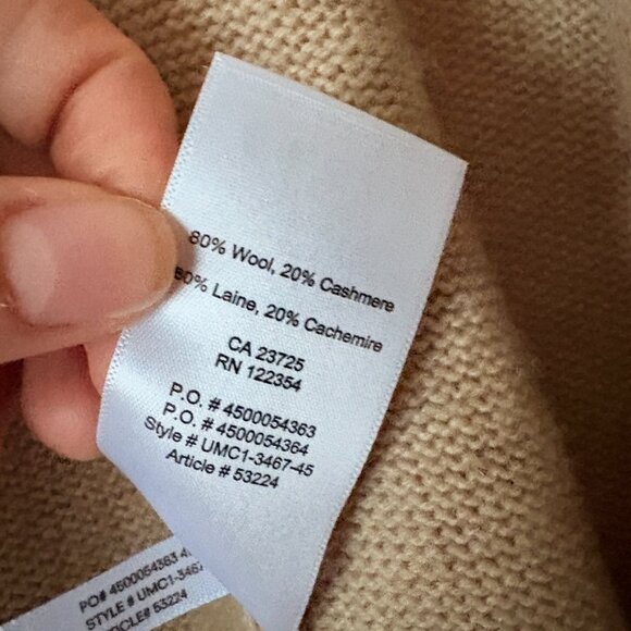 Aritzia Babaton Lenny Wool Cashmere Shawl Cape Cardigan Tab Beige Small/Medium - Picture 8 of 8